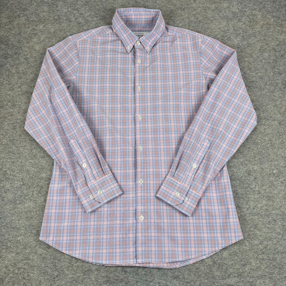 Mizzen + Main Button Down Shirt Leeward Collection Trim Fit Plaid Mens Medium M